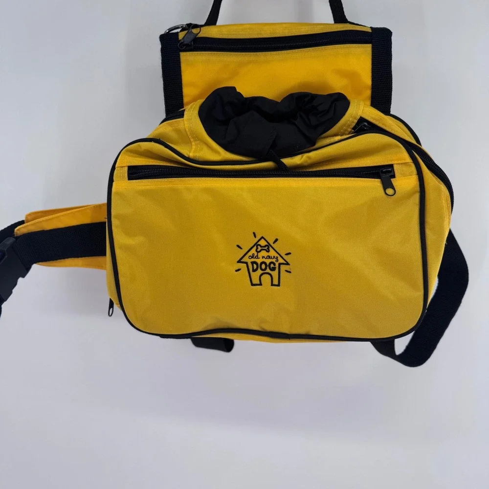 Old Navy Dog Yellow Nylon Pet Backpack‎ Carrier Dog Saddlebag Hiking Travel